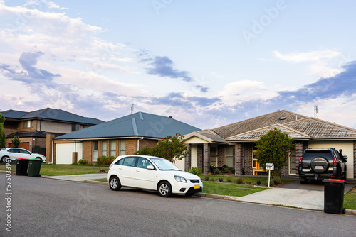 Car parked on street of residential area of country town in NSW Australia