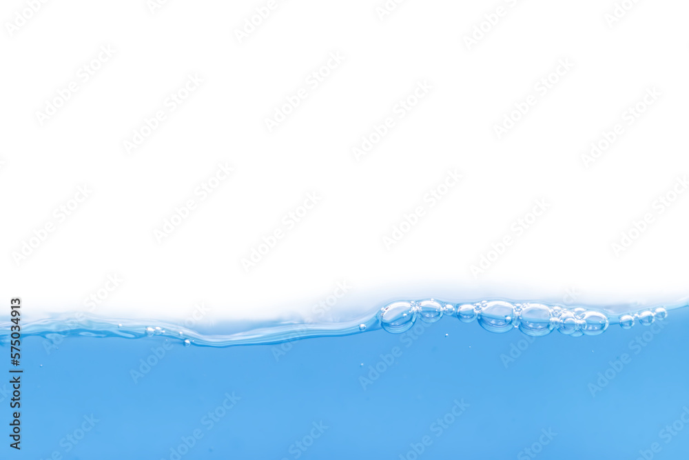 surface of blue water and bubbles on white background surface of blue water and bubbles on white background