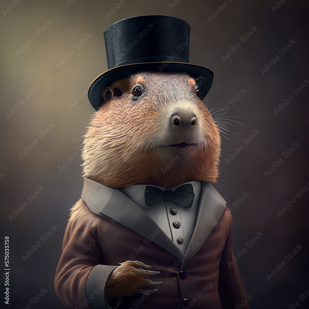 capybara in a hat Stock Illustration Adobe Stock