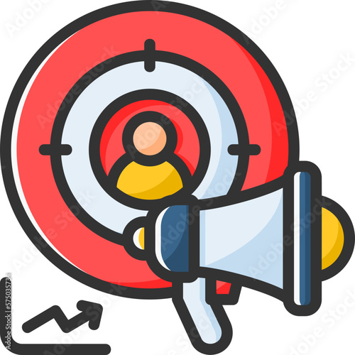 Target audience icon isolated useful for marketing, technology, online, internet, advertising, development and business design element