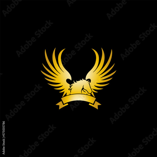 Pegasus vector illustration for an icon,symbol or logo. Pegasus template logo