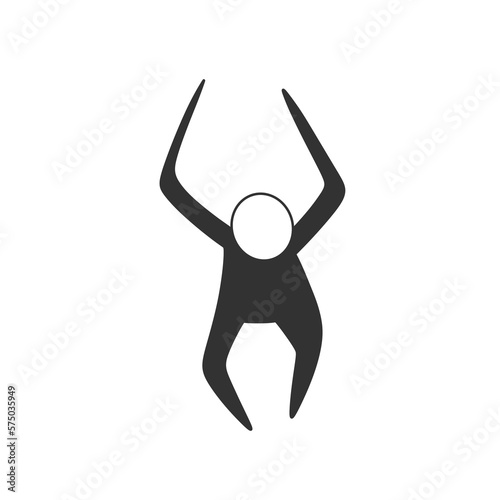running character icon.  line drawing