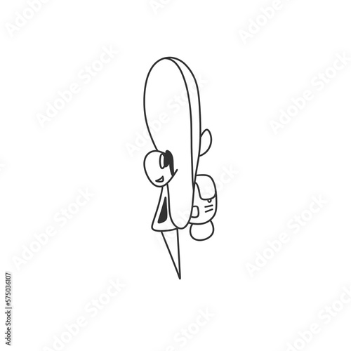 character traveler with a backpack in a hat and glasses
