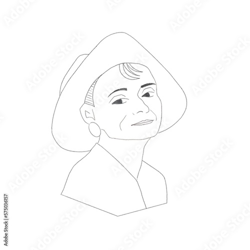 adult lady in a suit and hat in full face