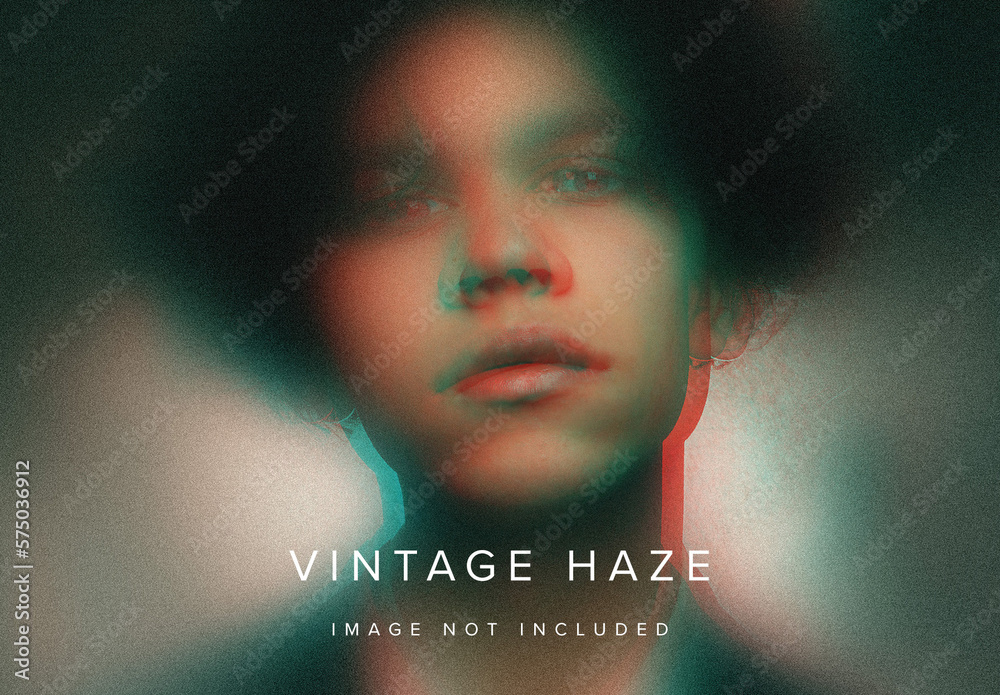 Vintage Haze Photo Effect Mockup Stock Template | Adobe Stock