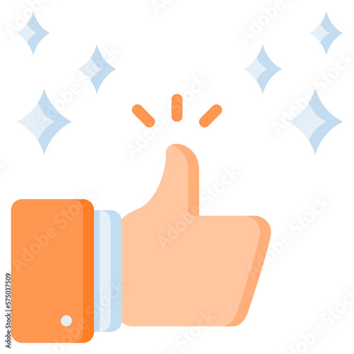 Thumb up icon isolated useful for delivery, food, service, courier, online and restaurant design element