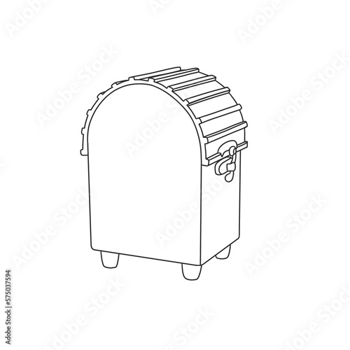 chest of unusual shape in line style