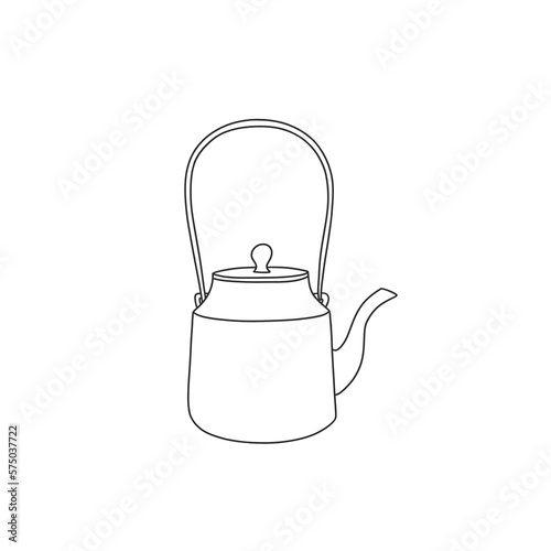 iron kettle for heating water over a fire of classical shape