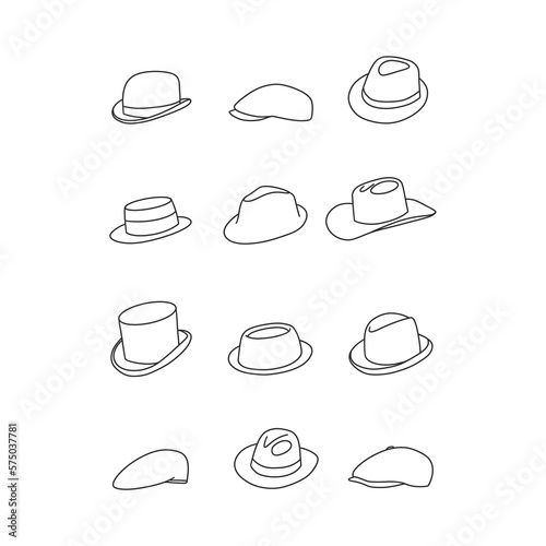 set with different headwear for men and women