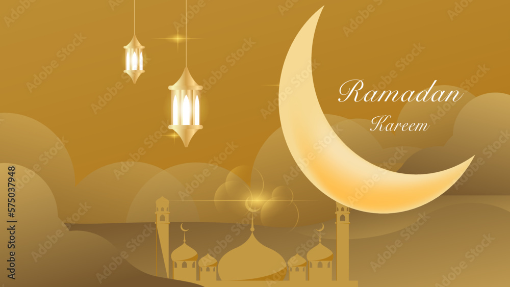 Bronze arabic illustration, Ramadan invitation card on a glow pastel background. Bronze arabic illustration, Ramadan invitation card on a glow pastel background.
