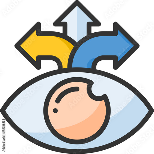 Visual perception icon isolated useful for human, cognitive, psychology, mind, thinking, development and cognition design element