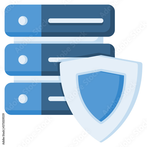 Server protected icon isolated useful for computer, network, technology, internet, server, cloud, database and computing design element