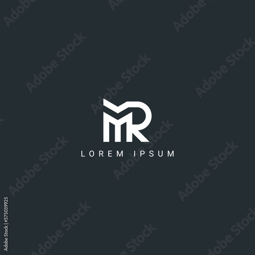 Abstract RM MR letter simple style logo design vector template.