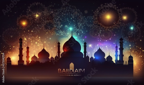 Islamic greeting Eid Mubarak cards for Muslim Holidays.Eid-Ul-Adha festival celebration.Arabic Ramadan Lantern