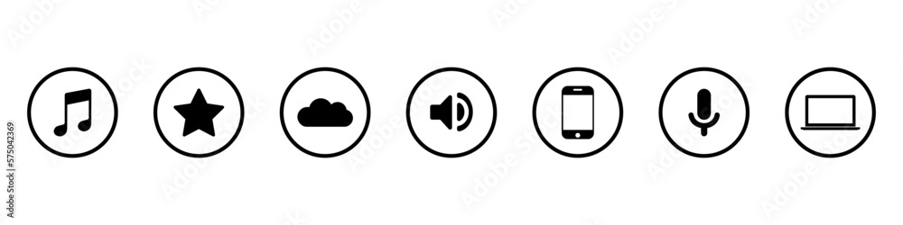 Music icon set simple design Music icon set simple design