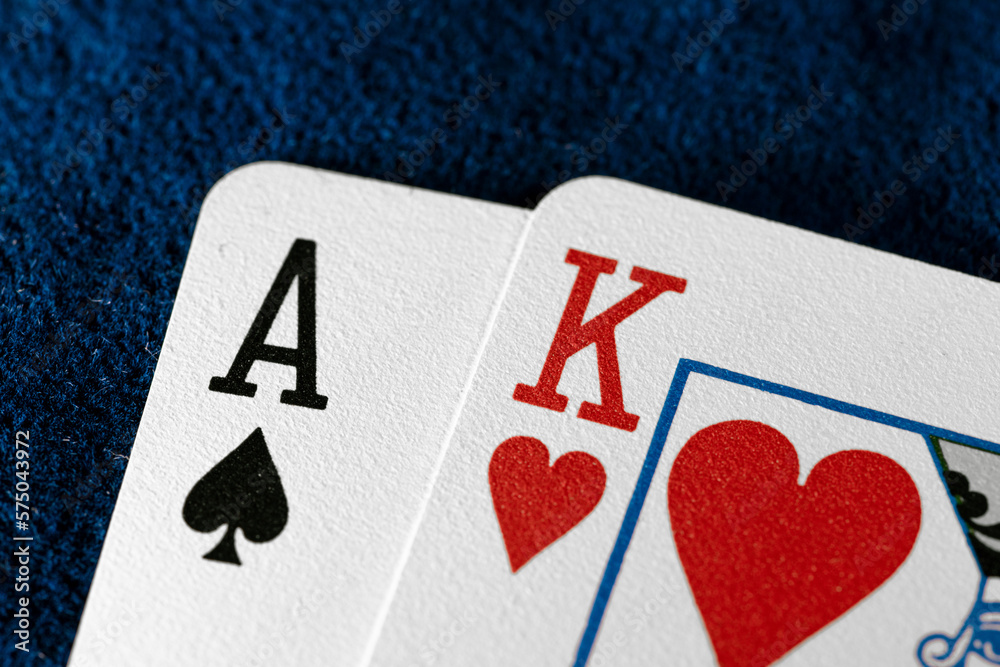Ace of spades and king of hearts close-up