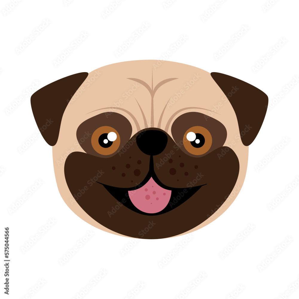 Obraz premium vector image dog face icon with white background