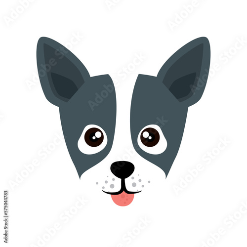 vector image dog face icon with white background © BRAYAN