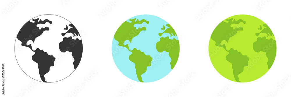 Planet Earth. Set of vector illustrations.