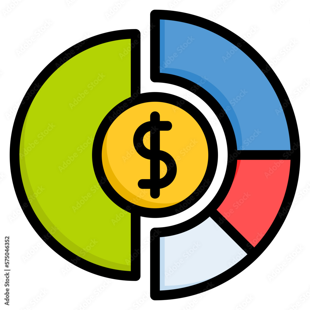 Pie chart icon for growth, finance, marketing, graph, infographic, economy and accounting Pie chart icon for growth, finance, marketing, graph, infographic, economy and accounting
