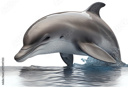 Stampa su tela bottlenose dolphin jumping out of water, isolated, generative ai