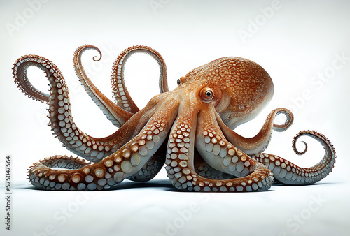 octopus isolated on a white, generative ai