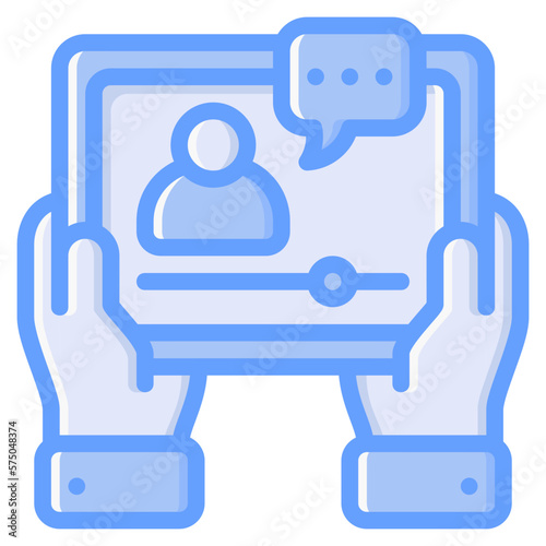 Video tutorial icon for elearning, online, webinar, learning, course, education and technology