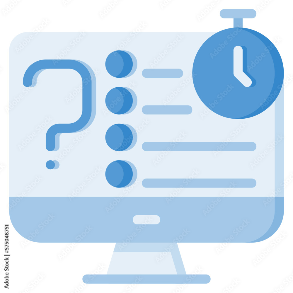 Exam icon for elearning, online, webinar, learning, course, education and technology