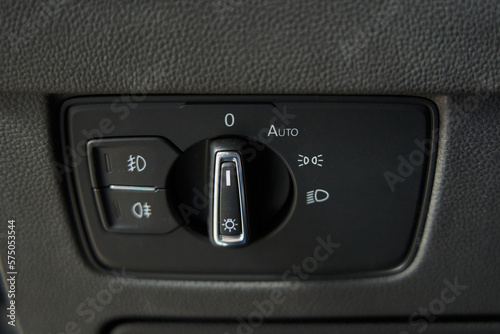 control unit of the switch for controlling the light and lighting of the car, with the buttons for turning on the fog lights