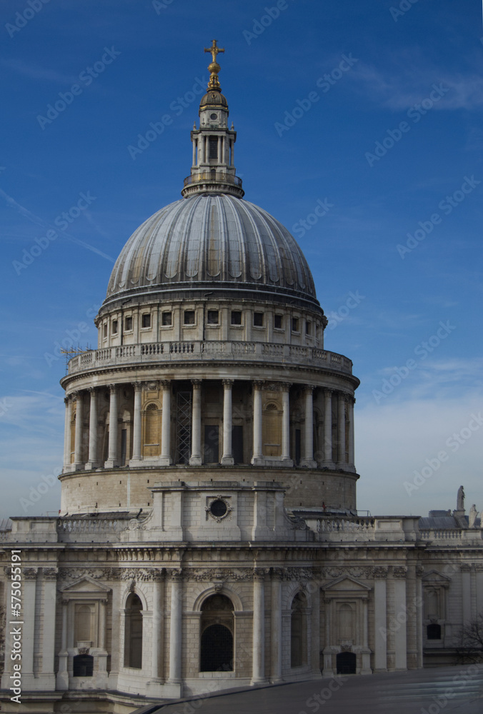 dome of Saint Paul's cathedral in London with Roman 