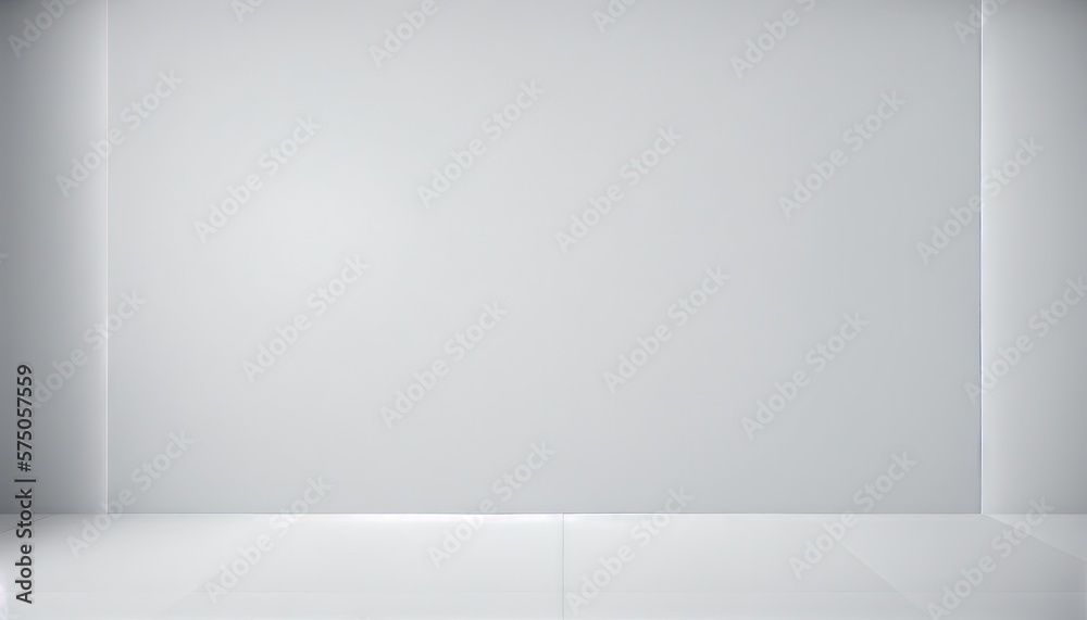 Blank white gradient background with product display. White backdrop or empty studio with room floor. 3D rendering. Generative AI. Blank white gradient background with product display. White backdrop or empty studio with room floor. 3D rendering. Generative AI.