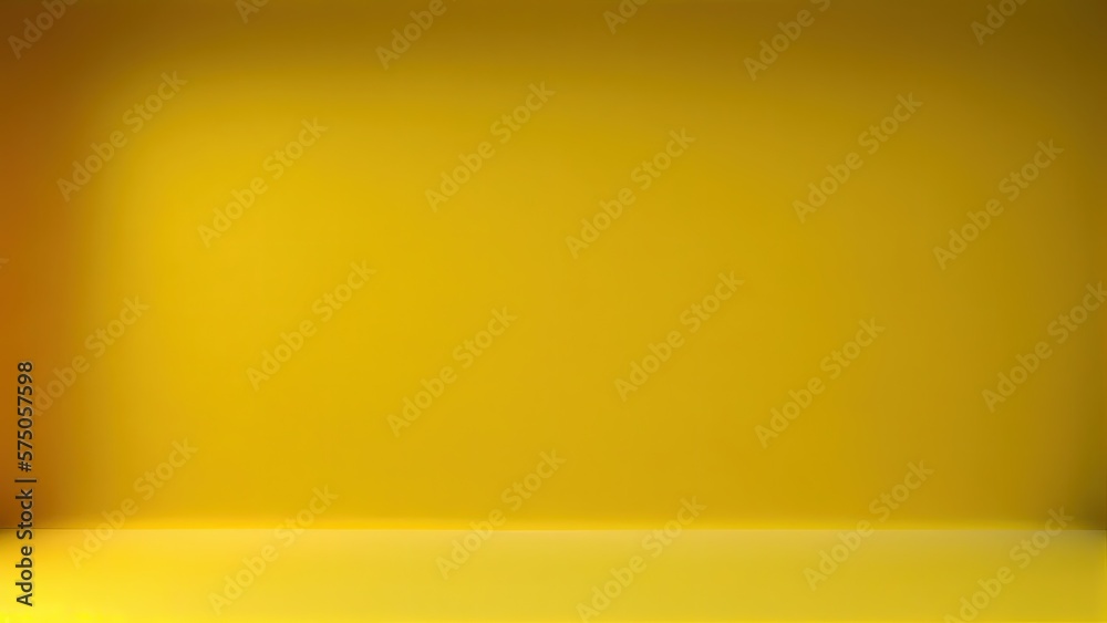 Blank yellow display on vivid summer background with minimal style. Blank stand for showing the product. 3D rendering. Generative AI. Blank yellow display on vivid summer background with minimal style. Blank stand for showing the product. 3D rendering. Generative AI.
