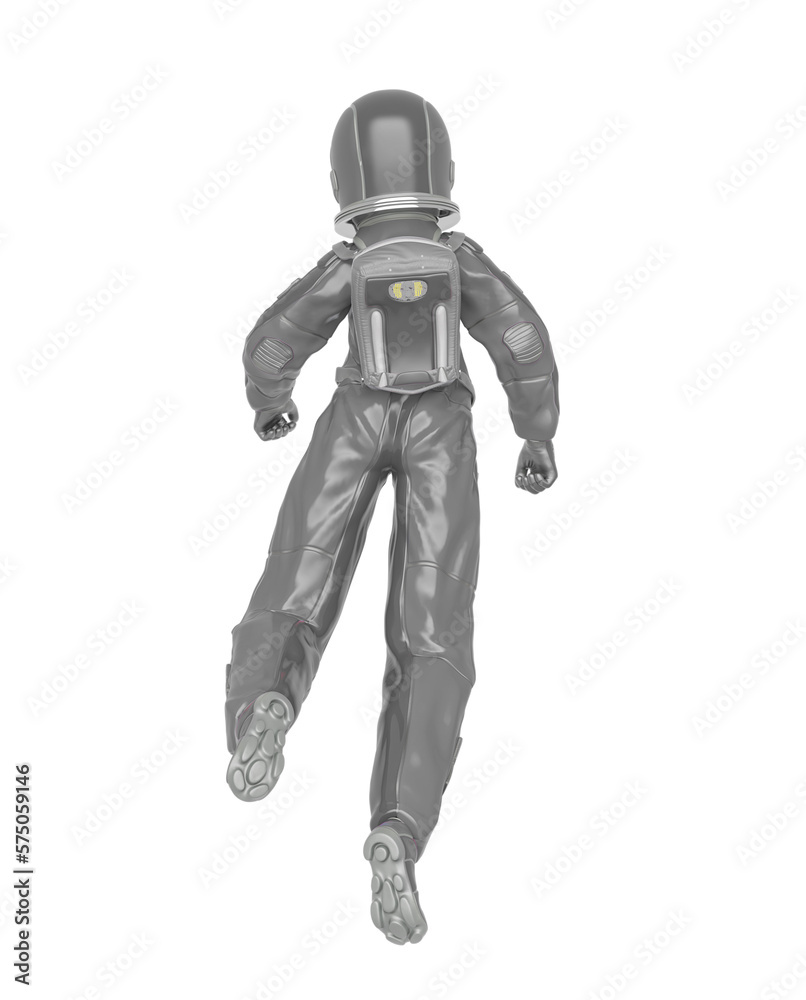 astronaut girl is walking on space in rear view astronaut girl is walking on space in rear view