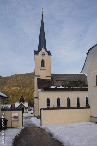 The Evangelical Parish Church at Gnesau in the upper Gurk valley in the Gurktal Alps, Carinthia, Austria. Known as Evangelische Pfarrkirche Gnesau in German
 photo