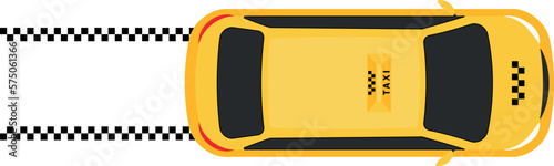 Taxi car top view vector design element.