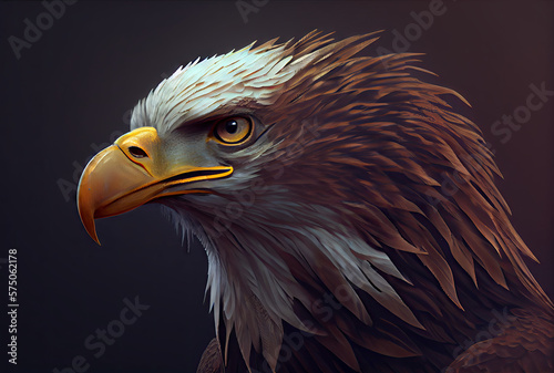 Close up detail of eagle created with AI