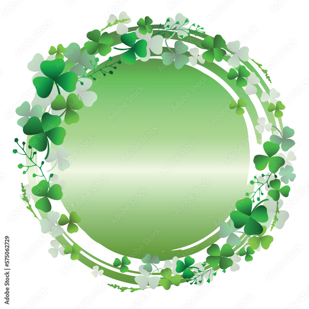 Green banner with clover leaves and space for text. Element for St. Patricks Day. Green banner with clover leaves and space for text. Element for St. Patricks Day.