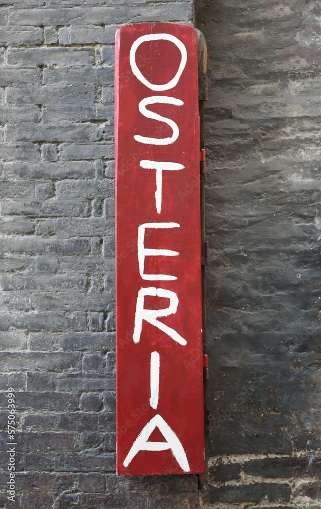 big Text OSTERIA that means TAVERN in Italian language big Text OSTERIA that means TAVERN in Italian language