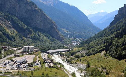 Courmayeur town near the border between France and Italy in Aosta Valley