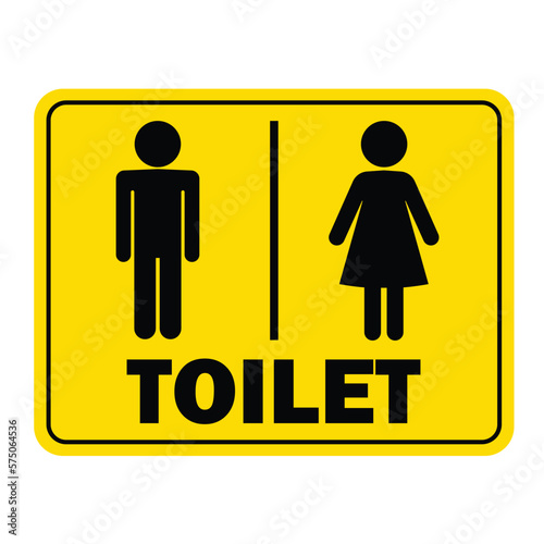 toilet restroom sign men women gents ladies yellow