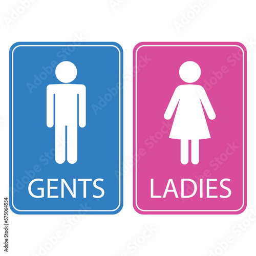 toilet restroom sign men women gents ladies blue and pink