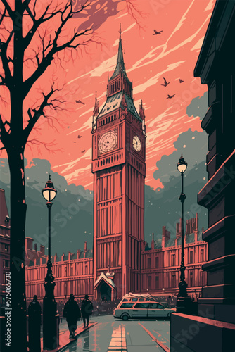 Big ben illustration vectorial in london