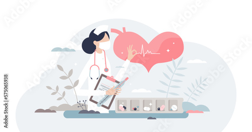 Nurse occupation as hospital specialist and assistance tiny person concept, transparent background. Clinic doctor job and professional pharmacy staff illustration.