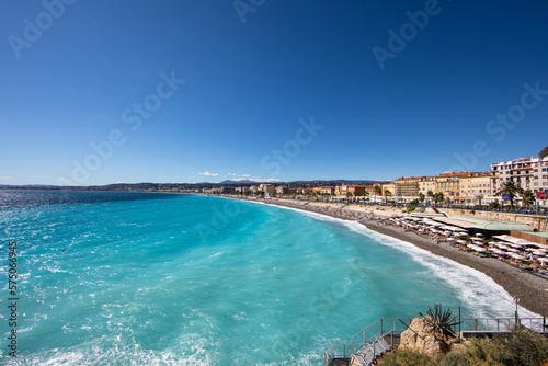 Fototapeta Naklejka Na Ścianę i Meble -  Nice beach, French Riviera, Alpes-Maritimes, France
