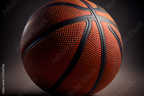 Basketball close-up on studio background. Generative Ai © Mukhlesur