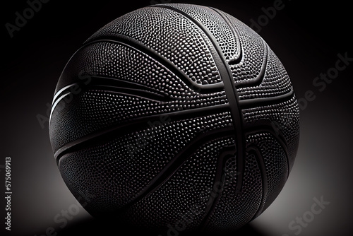 basketball isolated on black. Generative Ai © Mukhlesur