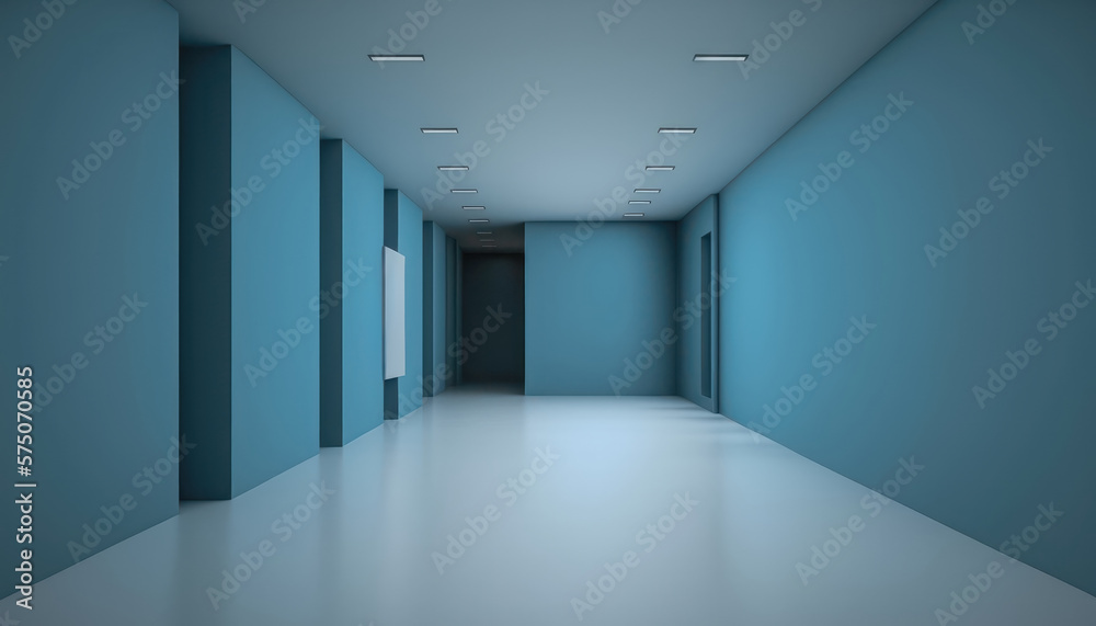 Museum Galerie Leerer Blauer Raum Zeitgenössisch Contemporary Mock Up Digital Art Hintergrund Generative AI 3D Bildpräsentation Kunstausstellung Museum Galerie Leerer Blauer Raum Zeitgenössisch Contemporary Mock Up Digital Art Hintergrund Generative AI 3D Bildpräsentation Kunstausstellung