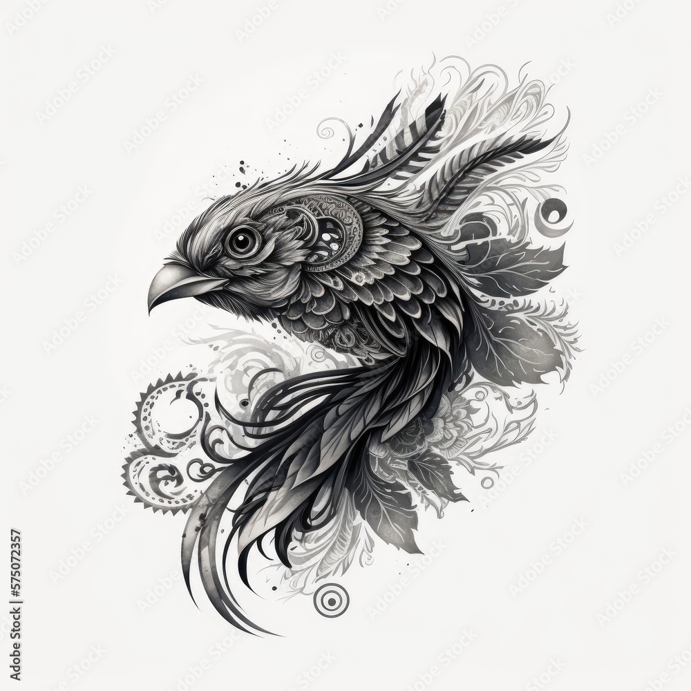 ready to print sleeve tattoo white background - generative ai ready to print sleeve tattoo white background - generative ai