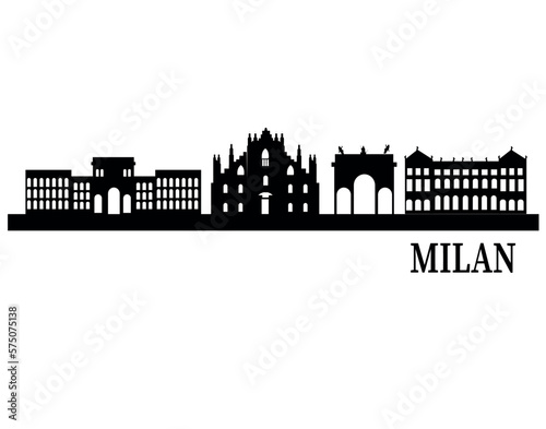milan italy city skyline silhouette