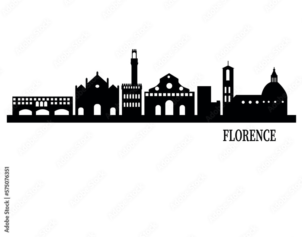florence italy city skyline silhouette